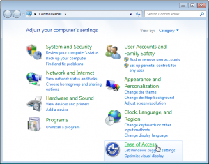 Click the Ease of Access category.