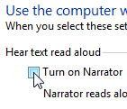 Turning off Narrator