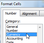 Formatting cells in a spreadsheet