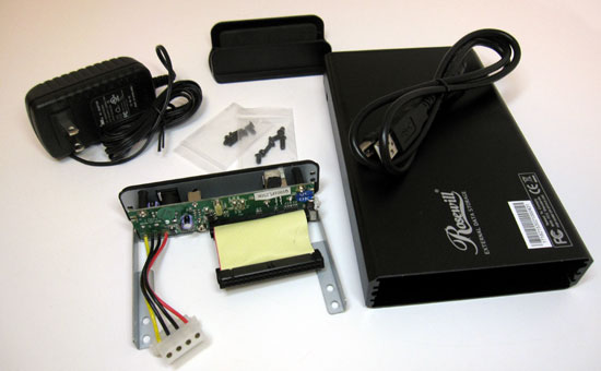 Take apart your portable hard drive enclosure.