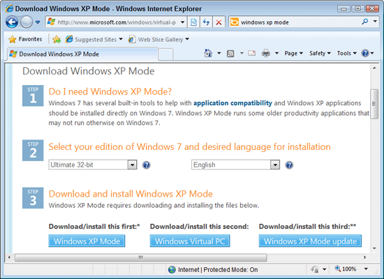 Windows XP Mode (Windows) - Download