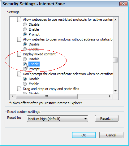 Scroll down the Settings window to the Miscellaneous section, find the Display Mixed Content area, and choose Enabled, shown below. (For a safer option, choose Disabled, which leaves out the unsecure content -- you'll probably never miss seeing it.)