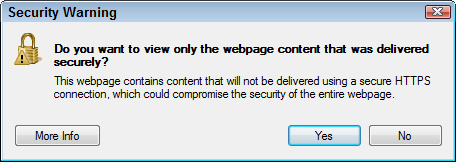 Do you want to view only the webpage content that was delivered securely?