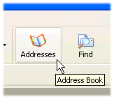 Outlook Express' Address Book lists all your contacts' e-mails.
