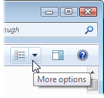 Click the downward-pointing arrow to the right of the Change Your View icon near the folder's upper, right corner.
