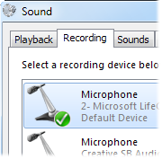 Adjusting your microphone settings in Windows.